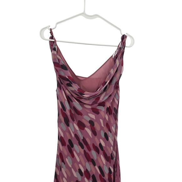 MOSCHINO CHEAP AND CHIC SZ 8 Y2K SILK ABSTRACT DRAPPED SLEEVELESS MIDI DRESS - Picture 8 of 11